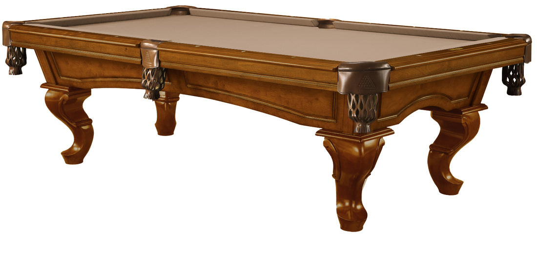 Legacy Billiards 8 Ft Mallory Pool Table in Walnut Finish with Tan Cloth
