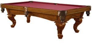 Legacy Billiards 8 Ft Mallory Pool Table in Walnut Finish with Red Cloth
