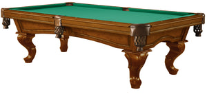 Legacy Billiards 8 Ft Mallory Pool Table in Walnut Finish with Green Cloth
