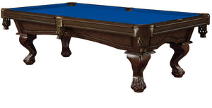 Legacy Billiards 7 Ft Megan Pool Table in Nutmeg Finish with Blue Cloth