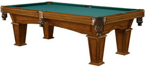 Legacy Billiards 8 Ft Mesa Pool Table in Walnut Finish with Dark Green Cloth