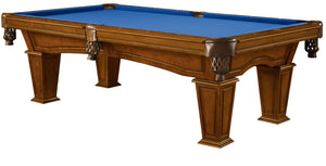 Legacy Billiards 8 Ft Mesa Pool Table in Walnut Finish with Blue Cloth
