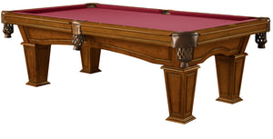 Legacy Billiards 7 Ft Mesa Pool Table in Walnut Finish with Red Cloth