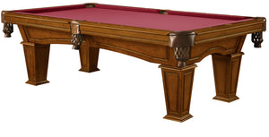 Legacy Billiards 8 Ft Mesa Pool Table in Walnut Finish with Red Cloth