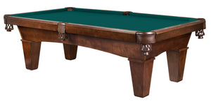 Legacy Billiards 8 Ft Mustang Pool Table in Nutmeg Finish with Green Cloth