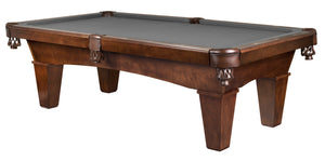 Legacy Billiards 8 Ft Mustang Pool Table in Nutmeg Finish with Grey Cloth