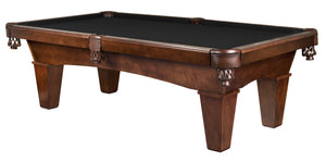 Legacy Billiards 8 Ft Mustang Pool Table in Nutmeg Finish with Black Cloth