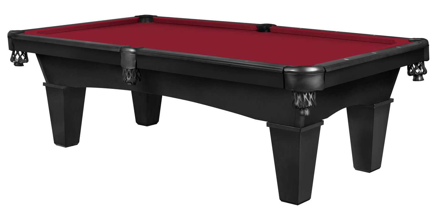 Legacy Billiards 8 Ft Mustang Pool Table in Graphite Finish with Red Cloth