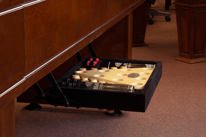 Legacy Billiards The Perfect Drawer Accessories Storage for Shuffleboards With Accessories Side View