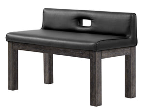 Legacy Billiards Baylor Backed Dining Bench in Smoke Finish