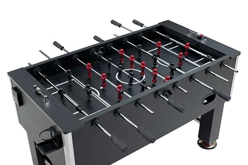 Legacy Billiards Destroyer Foosball Table in Graphite Finish Closeup of Playfield