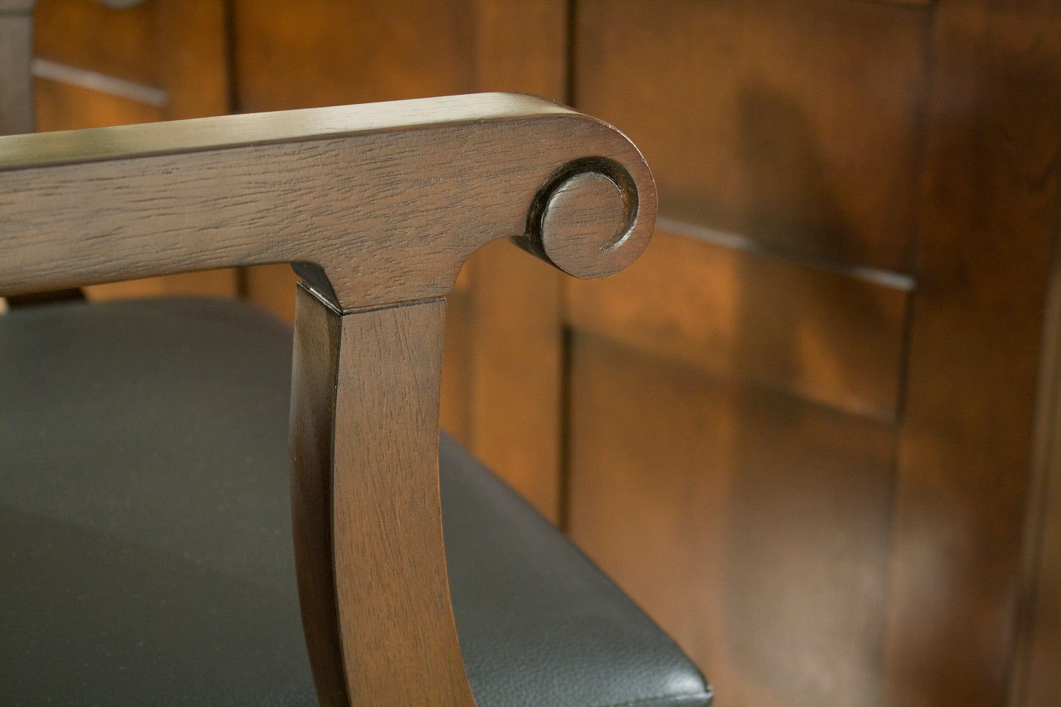 Legacy Billiards Classic Backed Barstool Arm Closeup