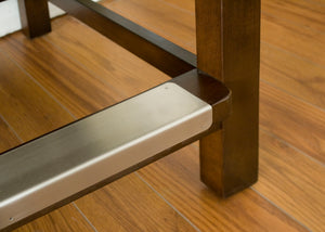 Legacy Billiards Classic Backed Storage Bench Foot Rail Closeup