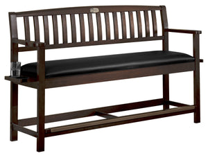 Legacy Billiards Classic Backed Storage Bench in Nutmeg Finish Primary Image
