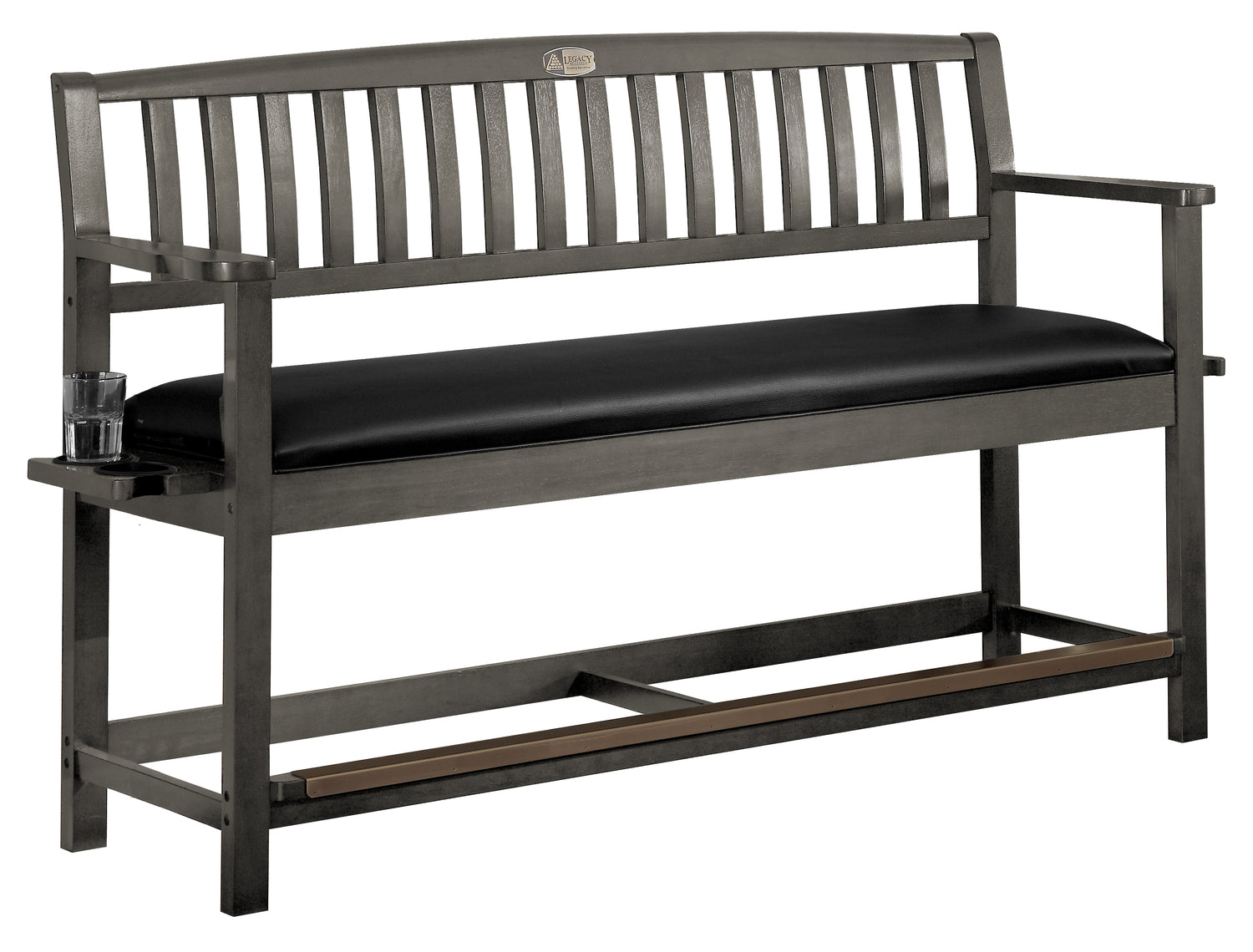 Legacy Billiards Classic Backed Storage Bench in Shade Finish