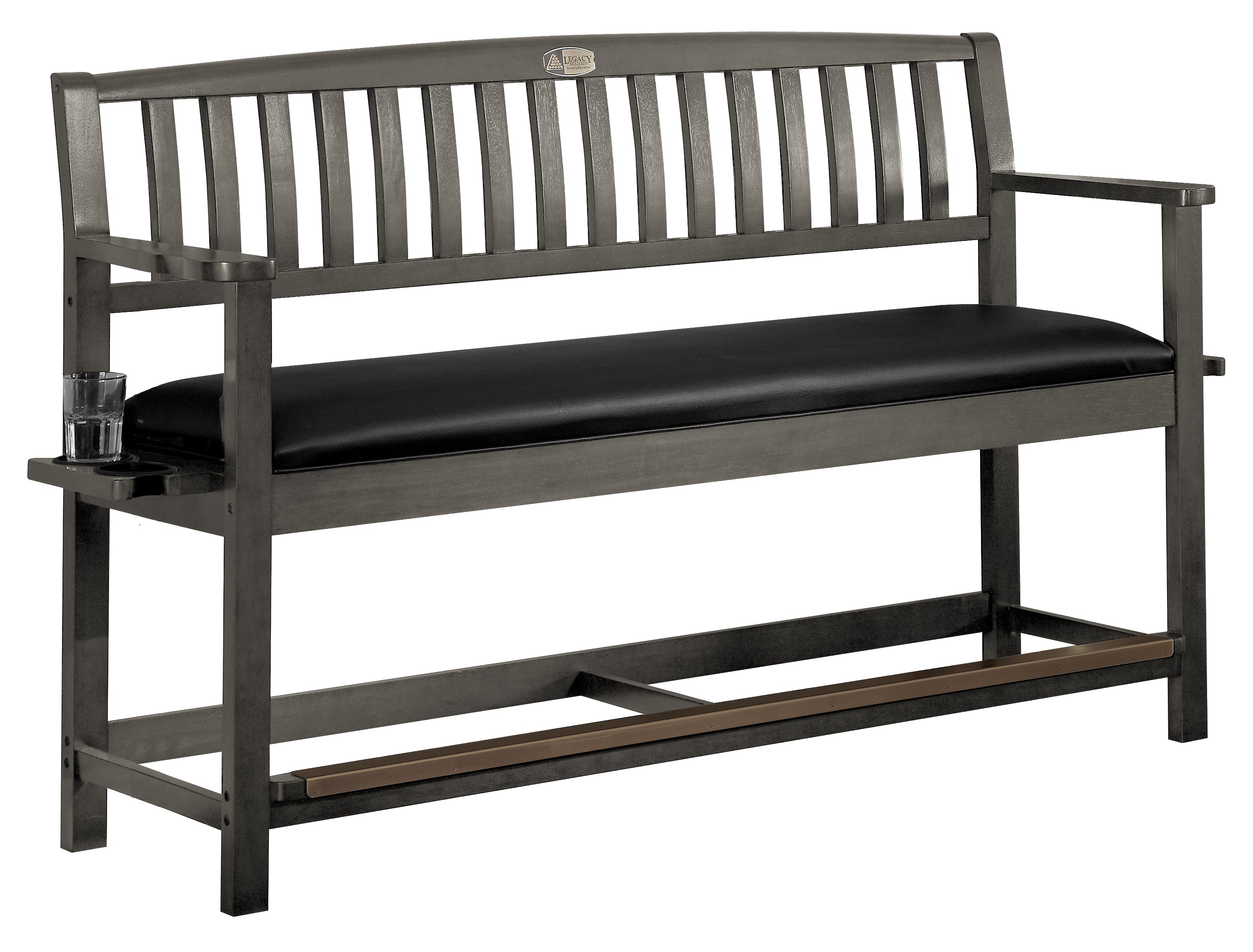 Legacy Billiards Classic Backed Storage Bench in Shade Finish
