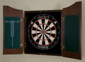 Legacy Billiards Classic Dartboard Cabinet Open with Steel Tip Dartboard