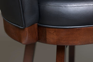Legacy Billiards Classic Flex Back Barstool Seat Corner Closeup