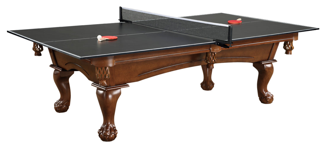 Legacy Billiards Table Tennis Conversion Top Shown on Top of a Megan Pool Table