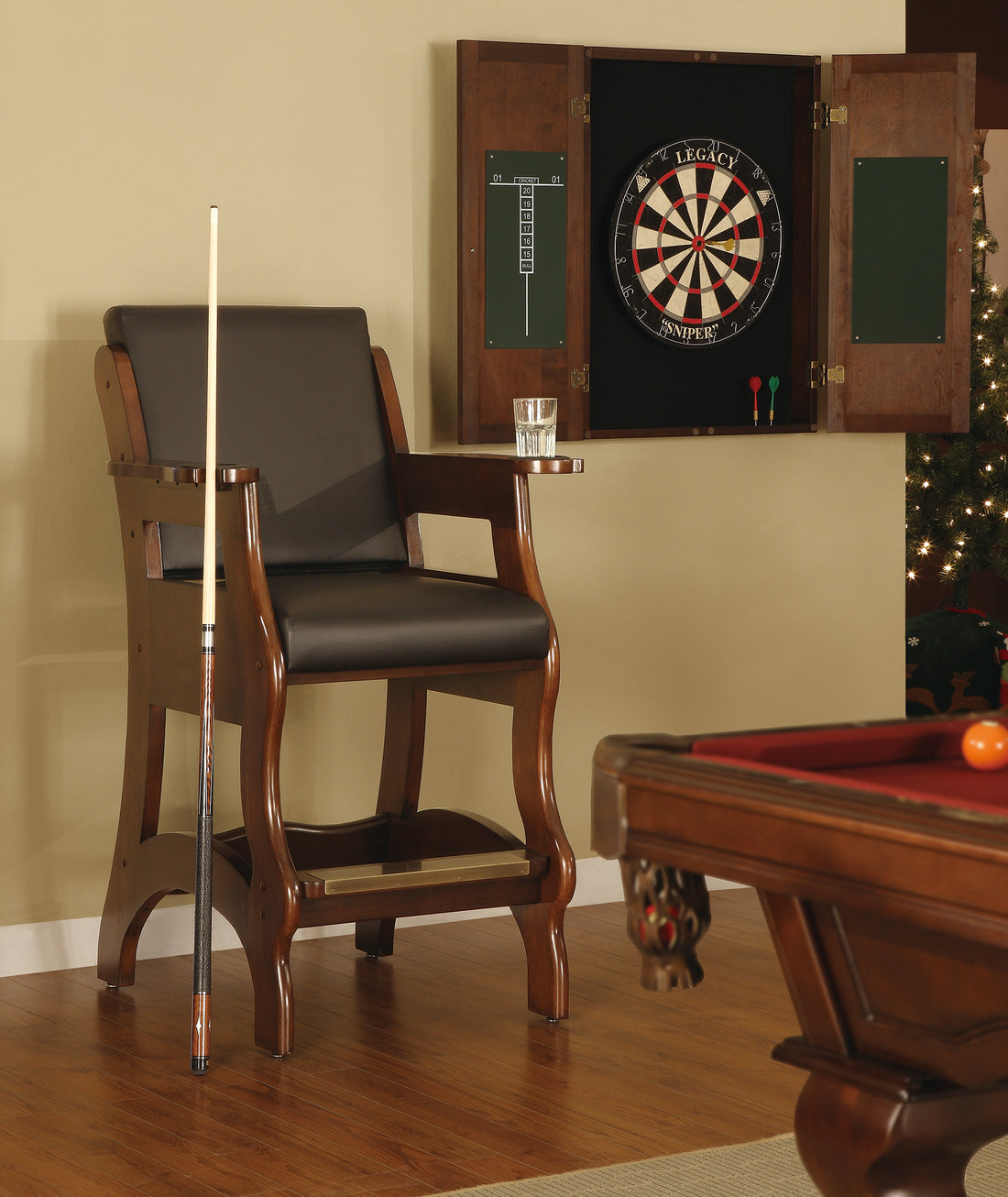 Legacy Billiards Elite Spectator Room Shot with Pool Table and Dartboard
