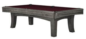 Legacy Billiards 8 Ft Ella II Pool Table in Shade Finish with Burgundy Cloth