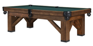 Legacy Billiards 8 Ft Harpeth Pool Table in Gunshot Finish with Green Cloth