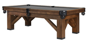 Legacy Billiards 8 Ft Harpeth Pool Table in Gunshot Finish with Grey Cloth
