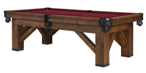 Legacy Billiards 8 Ft Harpeth Pool Table in Gunshot Finish with Red Cloth