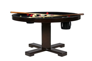 Legacy Billiards Heritage 3 in 1 Game Table with Poker, Dining and Bumper Pool in Nutmeg Finish Bumper Pool Option with Cues and Balls