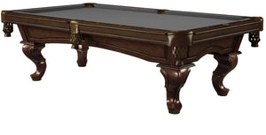 Legacy Billiards 8 Ft Mallory Pool Table in Nutmeg Finish with Grey Cloth