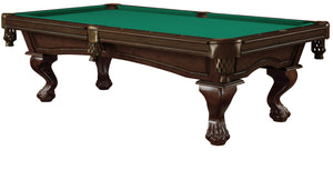 Legacy Billiards 7 Ft Megan Pool Table in Nutmeg Finish with Green Cloth