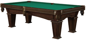 Legacy Billiards 8 Ft Mesa Pool Table in Nutmeg Finish with Green Cloth