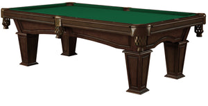 Legacy Billiards 7 Ft Mesa Pool Table in Nutmeg Finish with Dark Green Cloth