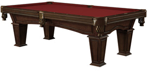 Legacy Billiards 7 Ft Mesa Pool Table in Nutmeg Finish with Red Cloth