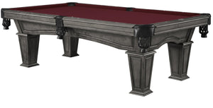Legacy Billiards 7 Ft Mesa Pool Table in Shade Finish with Burgundy Cloth