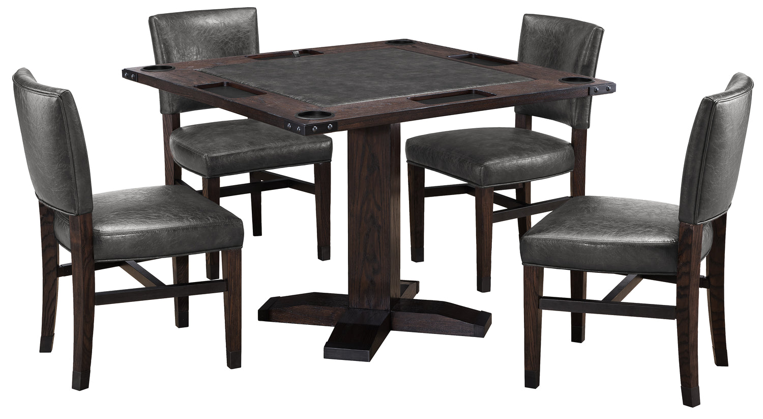 Legacy Billiards Harpeth Dining Chairs with Matching Rustic Game Table