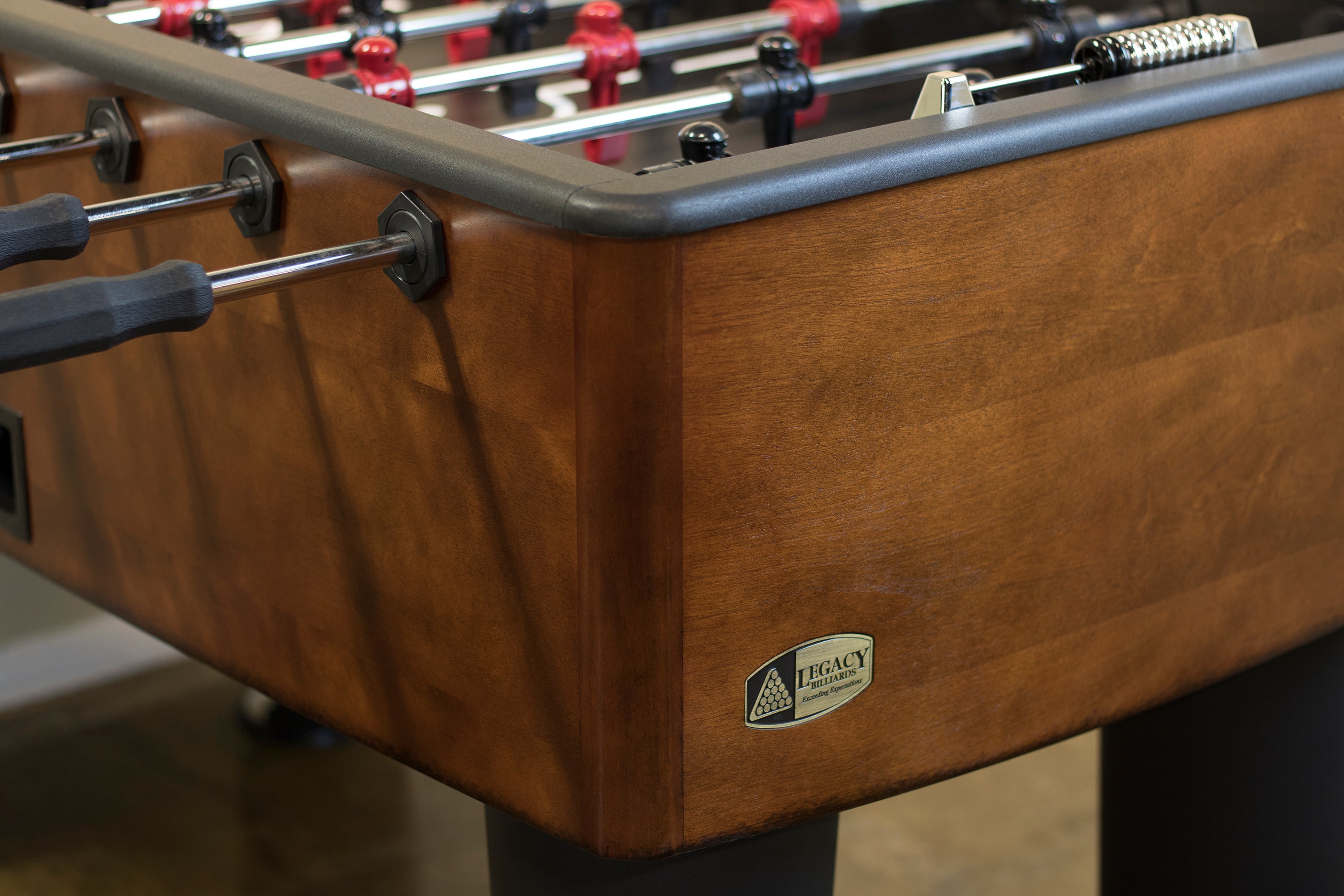 Legacy Billiards Sterling Foosball Table Corner Closeup