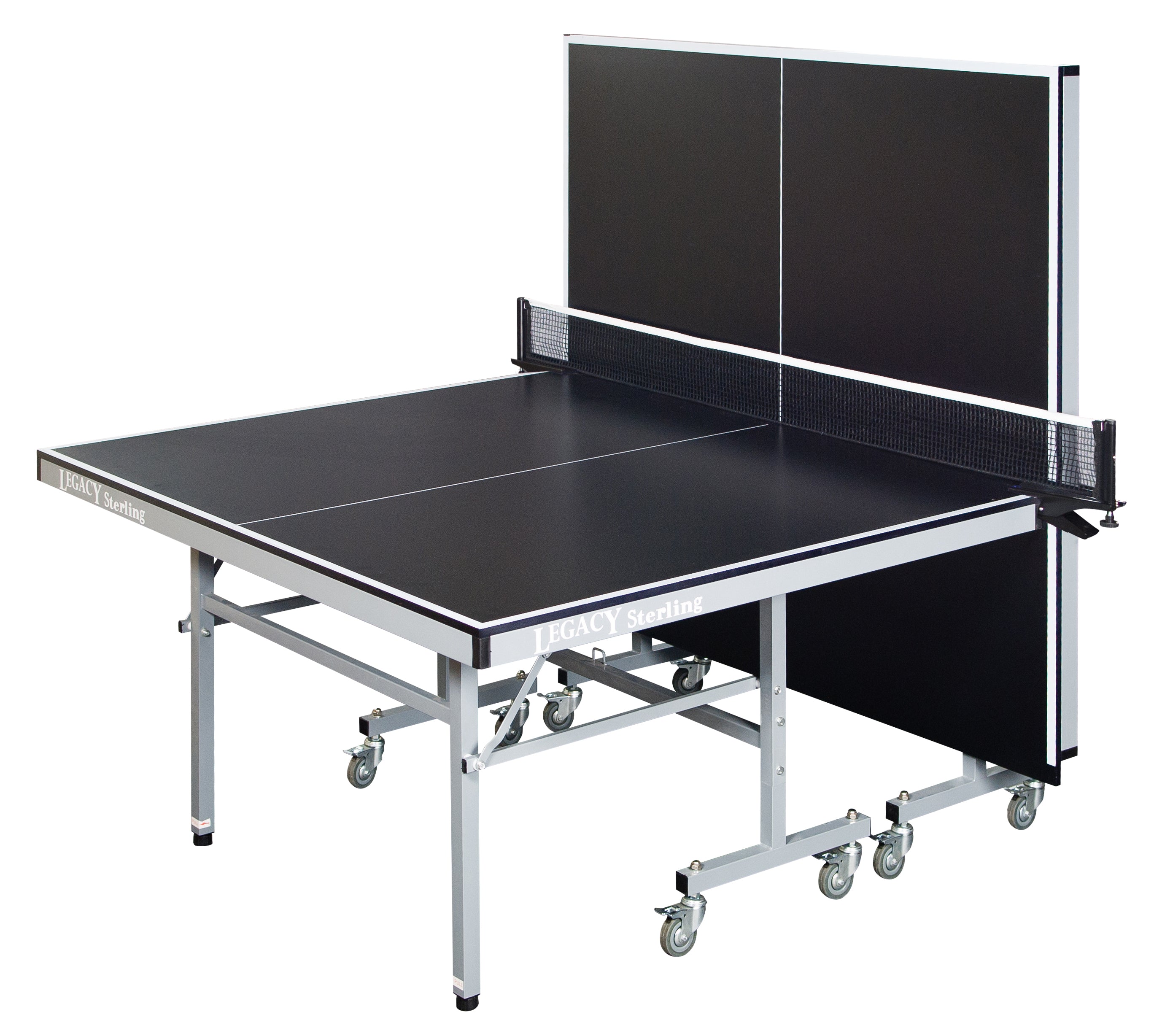 Legacy Billiards Sterling Outdoor Table Tennis Table with One Half Folded Up