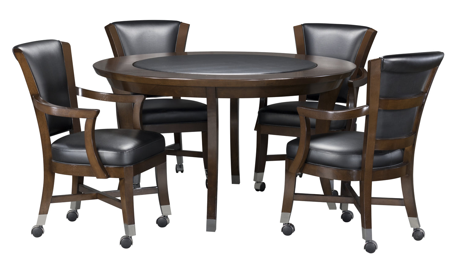 Legacy Billiards Elite Caster Game Chairs with Signature Flip Top Game Table